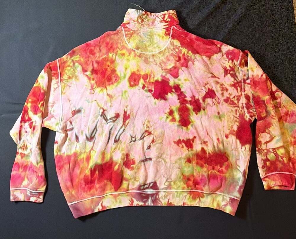 Tommy Bahama Custom Ice-Dyed Tie Dye 1/4 Zip Sweatshirt Pullover - Picture 7 of 10